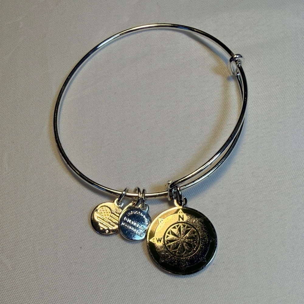 Alex and Ani Gold and Silver Charm Bangle